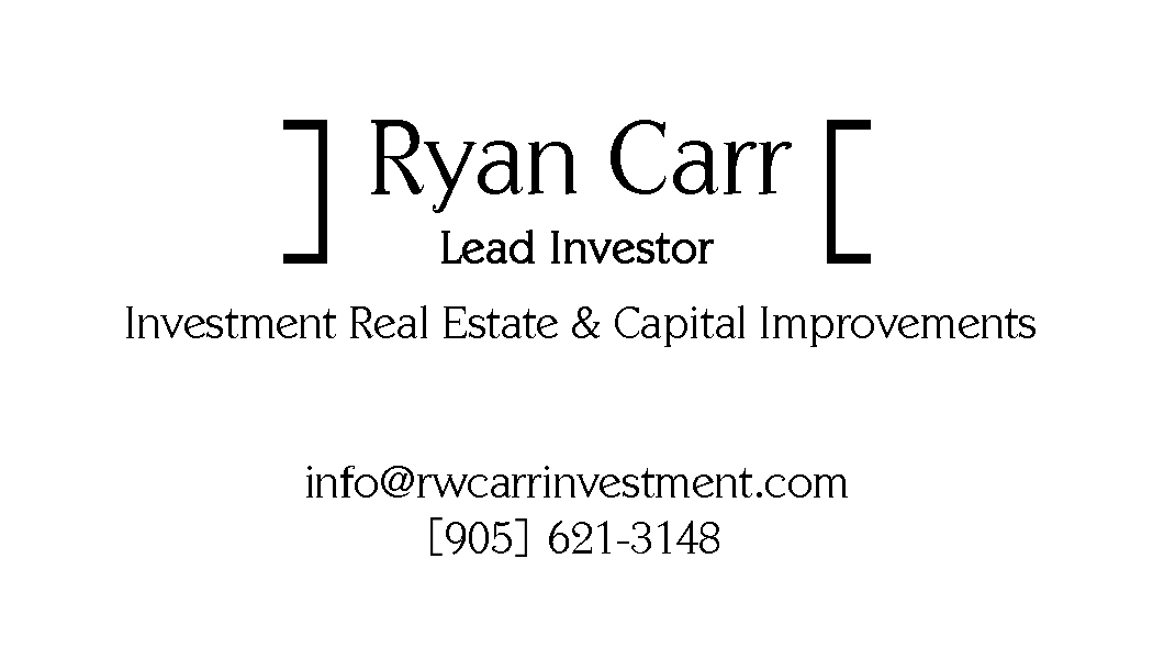 RW Carr Investment Co Business Card Front 2015